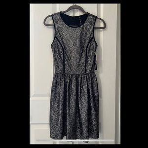 Design Lab Black Silver Shimmer Skater Dress